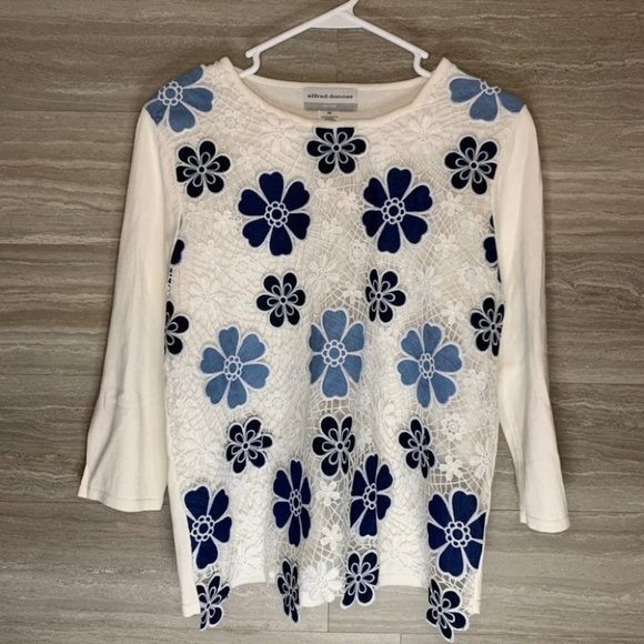 Alfred Dunner Tops - Women’s Alfred Dunner Floral Overlay Blouse